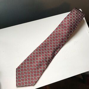 Vintage d.c. by Daniel Craig Necktie 100% Silk Tie Red, Gray, Black Geometric